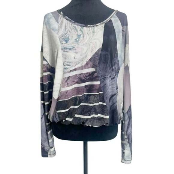 Petit Pois by Viviana G Size XS  Top Blouse Long Sleeve Abstract Art Boho - Picture 1 of 9